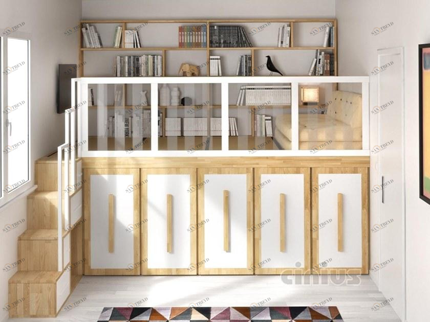 Cinius Мезонин из массива дерева со шкафом sun-id-1497938