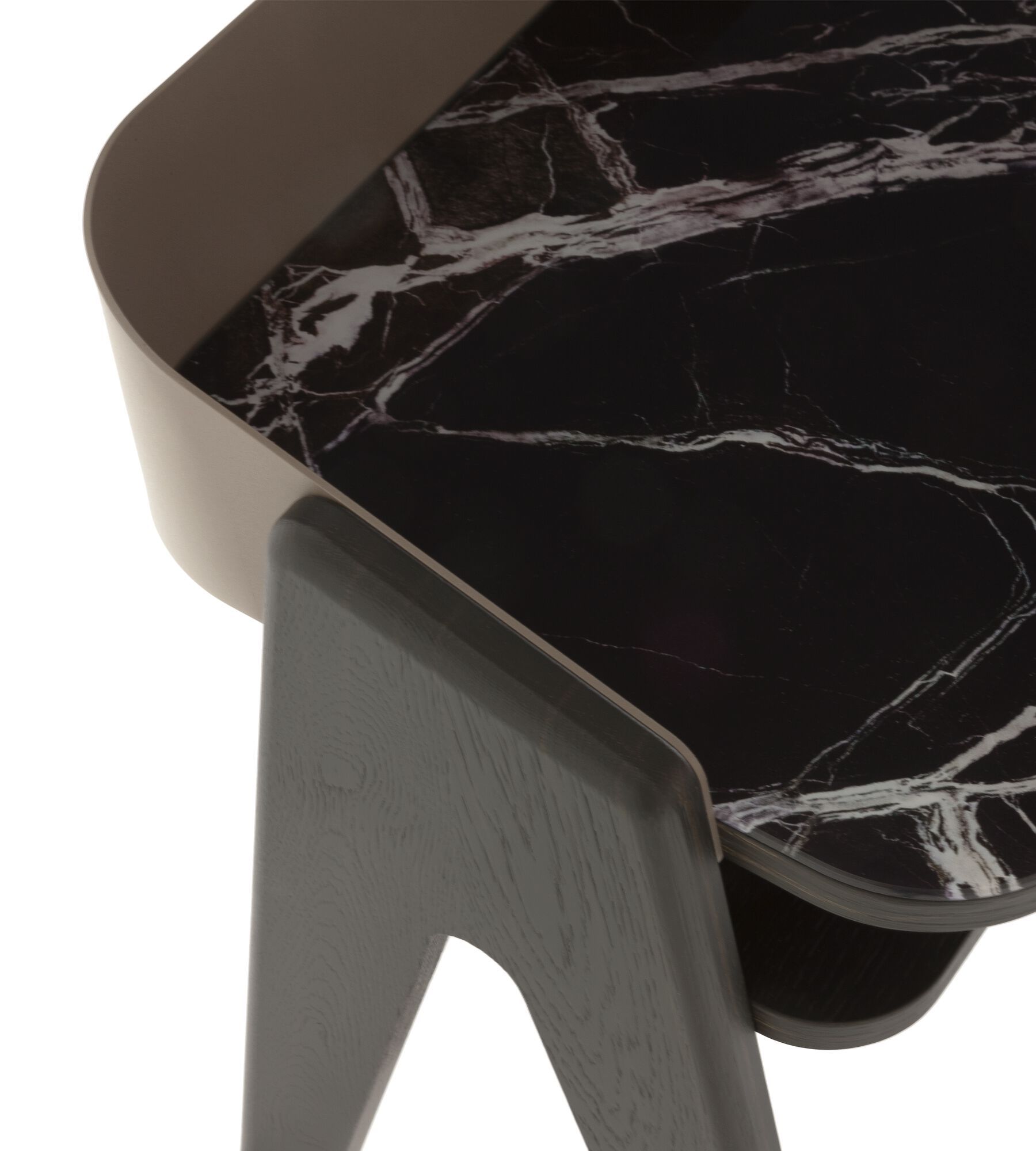 Деревянная прикроватная тумбочка со стеклянной столешницей с эффектом мрамора Morica Design BAVERO ARCH-00151231 - Вид №8