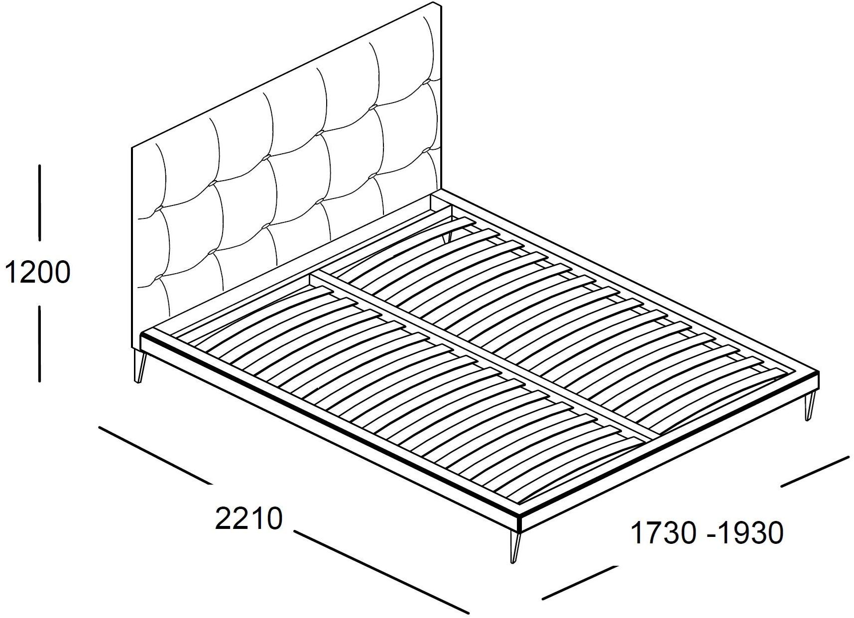 EmmeBi Кровать с обивкой из бархата с изголовьем капитоне Kelly sun-id-1459965 - Вид №2