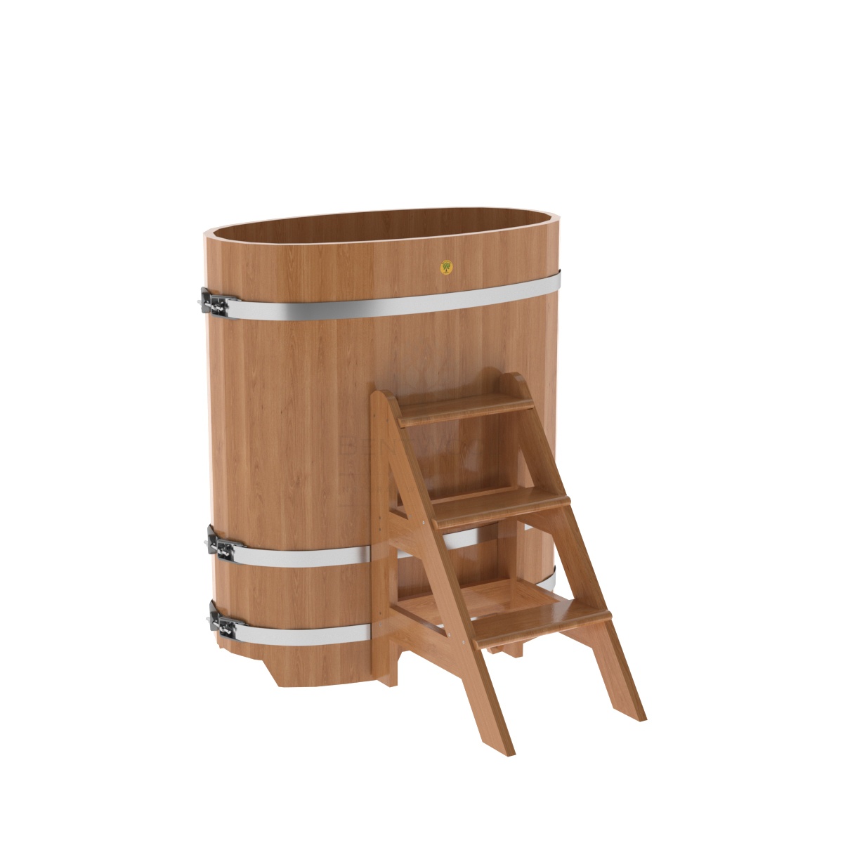 1252 Купель овальная из дуба 0,59х1,06х1,2 натуральная Alyarus 