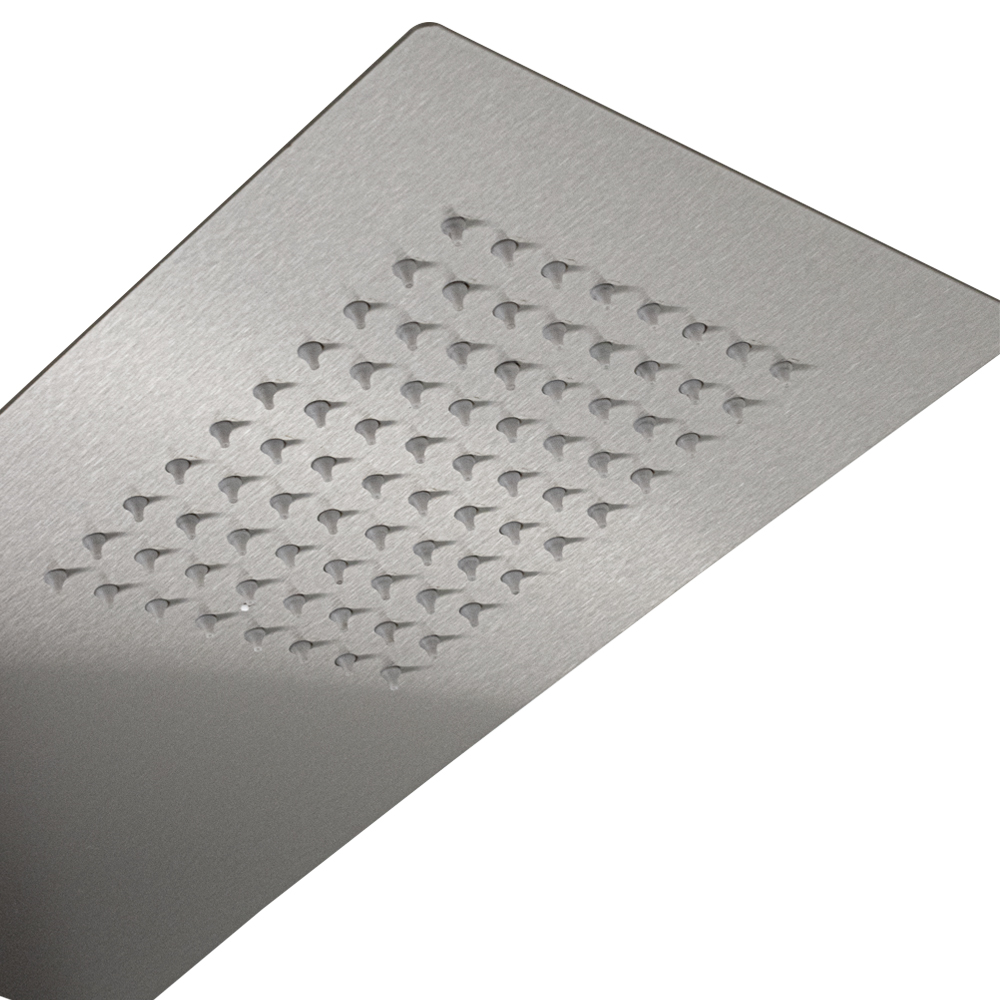 GFmark - Душевая панель РАЗБОРНАЯ - "тропический душ" с двумя лейками, корпус МАТОВАЯ нержавеющая сталь марки 304, код: 5511  - Вид №5