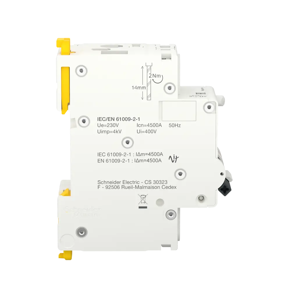Дифференциальный автомат Systeme Electric Acti9 1P N C25 A 30 мА 4.5 кА AC A9DZ1625 82850879 STLM-2152878  - Вид №3