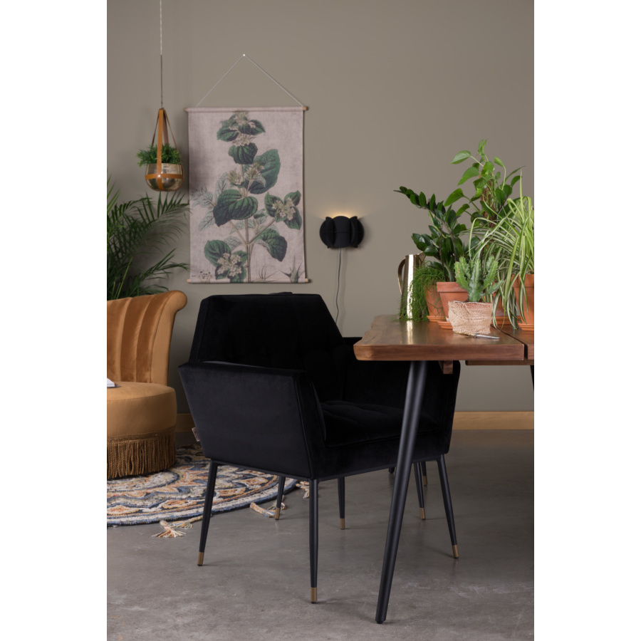 Кресло Kate черное высокое под бархат Dutchbone 1200153 - Вид №1