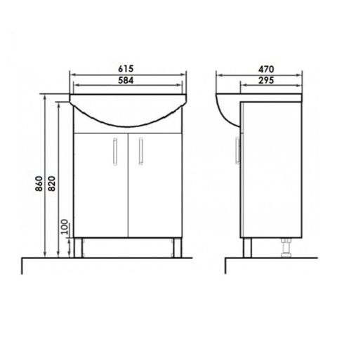 Тумба напольная Роса 60 см, цвет голубой Орех ORANGE sun-id-1517206 - Вид №1