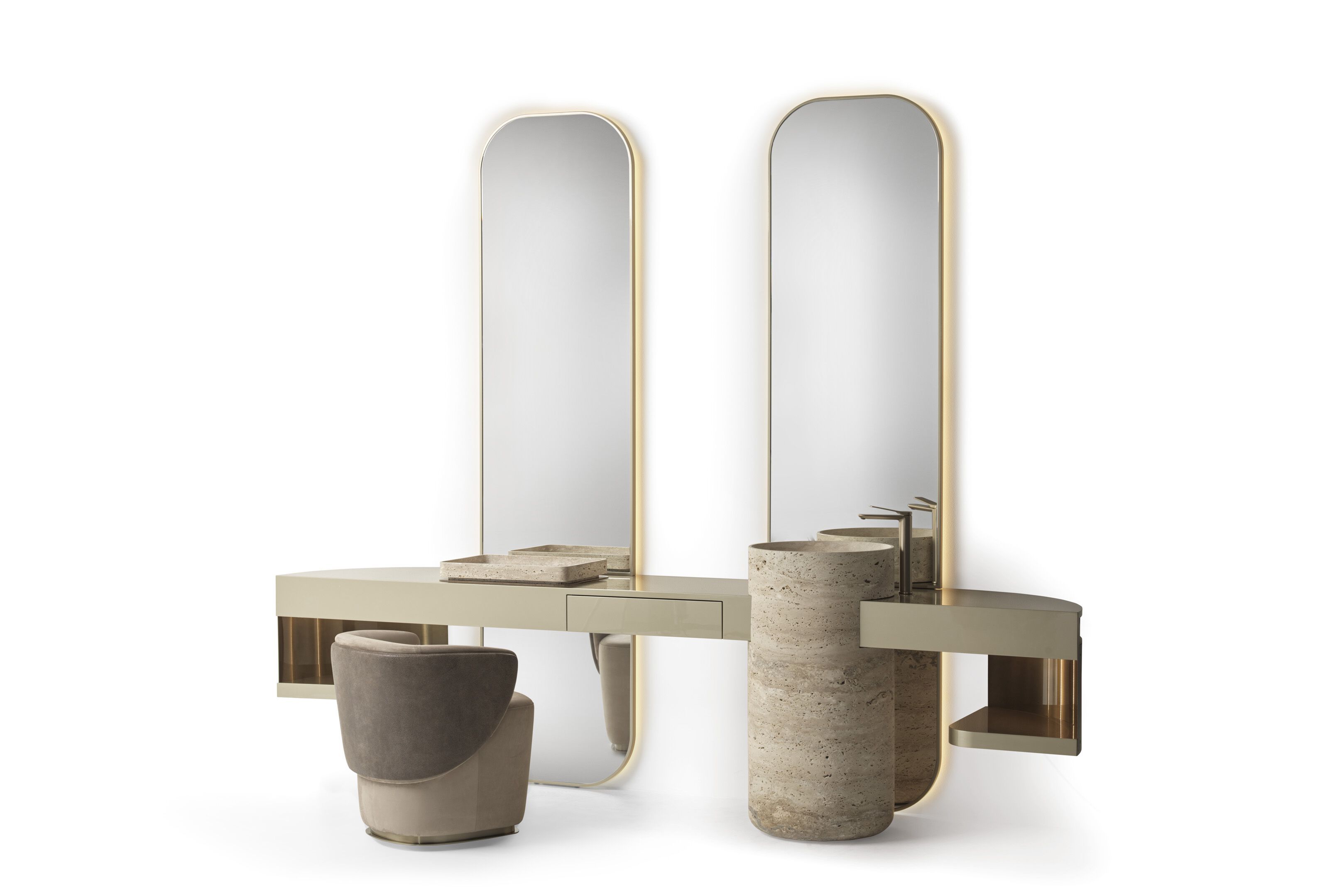 Деревянный умывальник с зеркалом Visionnaire Nomad ARCH-00008764 - Вид №1