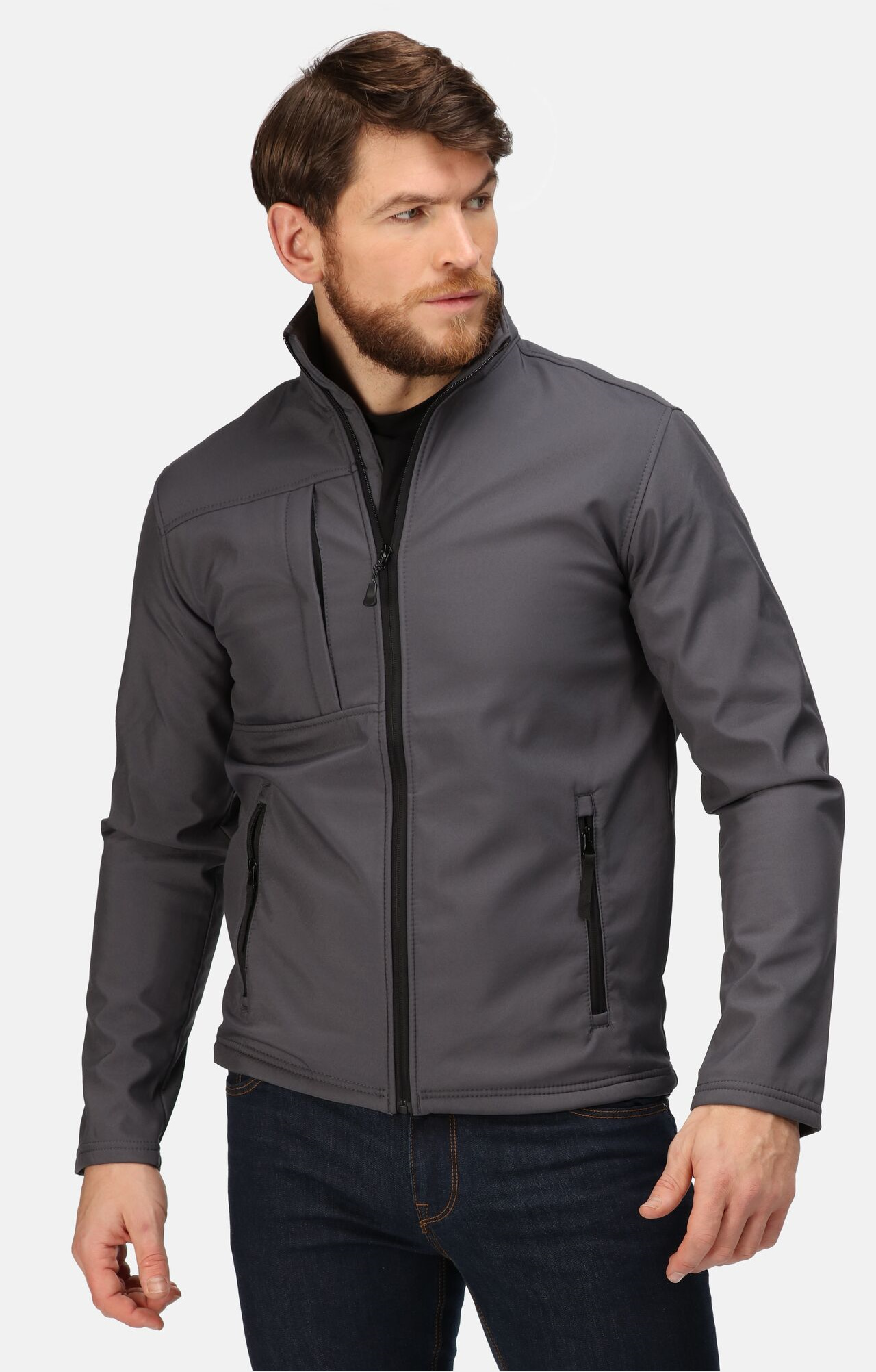 5046556 Куртка РЕГАТТА ПРОФЕШИОНАЛ ОКТАГОН II софтшел серо/черная  Зимняя спецодежда  размер 42-44(S)  - Вид №2