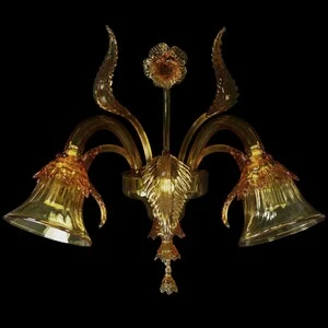 1296 ORIGINALMURANOGLASS Настенный светильник Бра Ка Да Мосто на 2 лампочке - Венецианский Venetian - муранское стекло 40 см