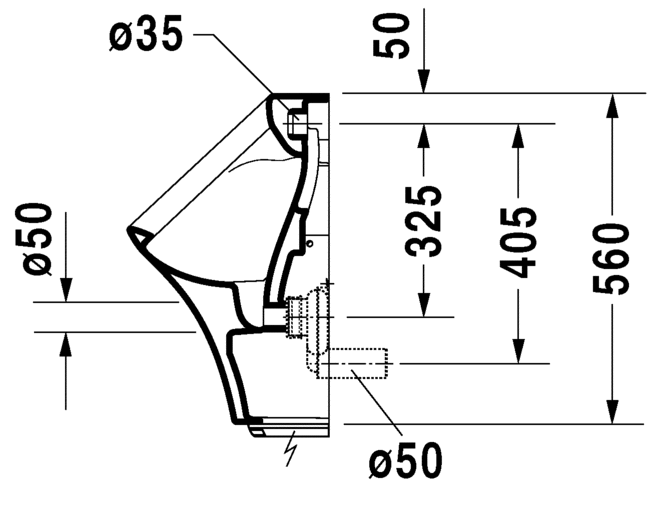 2804310000 Настенный писсуар, уринал с мушкой Duravit Durastyle - Вид №5