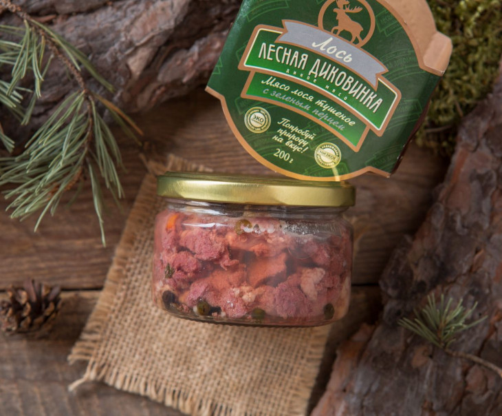 3340 Тушеное мясо лося с зеленым перцем (стекло) Вкусляндия  - Вид №2