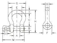 Скоба такелажная омегообразная (G209) 25т сталь TOR 1232504 - Вид №2