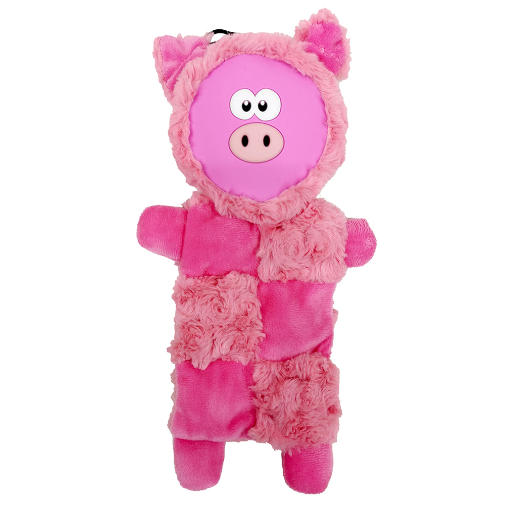 ПР0057129 Игрушка для собак Critterz Поросенок плоский с пищалками плюш 30см CHOMPER 