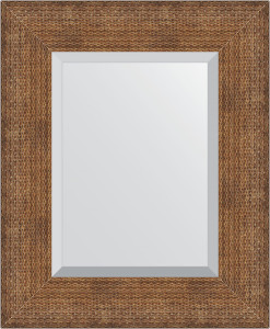 BY 3944 Зеркало с фацетом в багетной раме - медная кольчуга 88 mm EVOFORM Exclusive