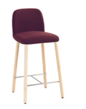 Myra 658B Табурет на 4 ножки с деревянным каркасом и тканевой обивкой; высота сиденья 65 см. версия. Выпускается из пенопласта с впрыском политуретана в соответствии с правилами пожарной безопасности Великобритании. Et al. Myra