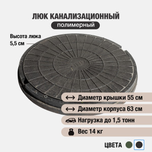 90893301 Люк колодца ⌀630мм черный STLM-0418301 НОВАЯ ЭРА
