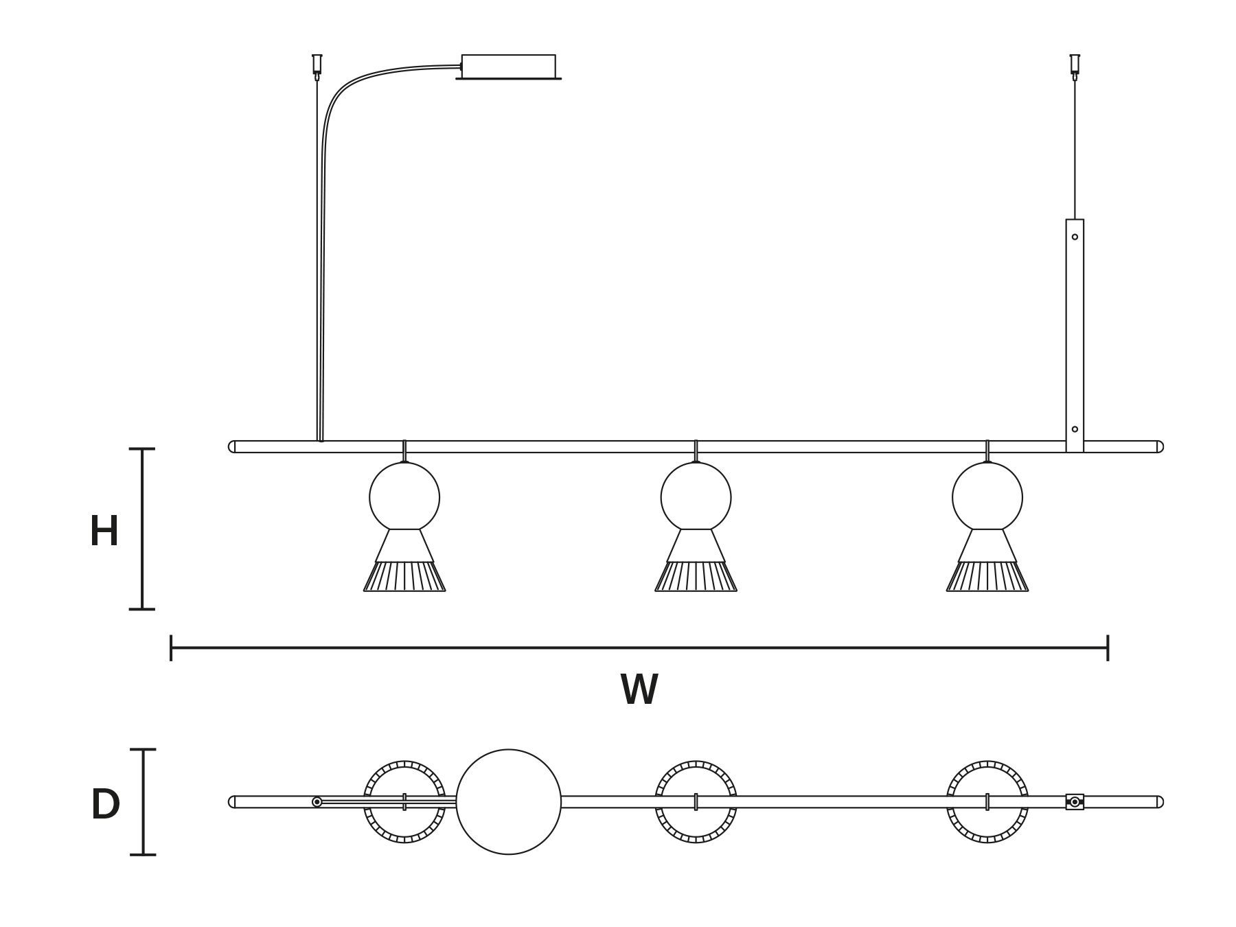 Металлический светодиодный подвесной светильник Masiero Bozu ARCH-00139342 - Вид №2
