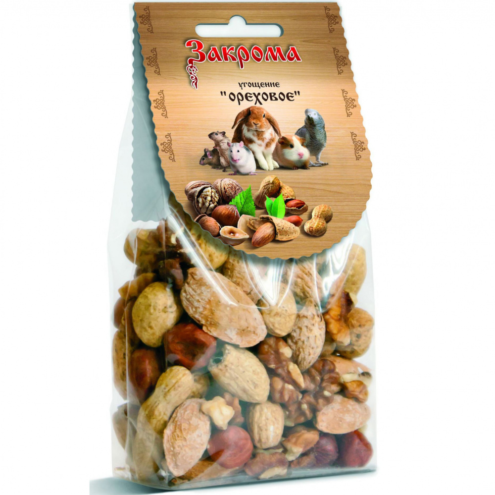 ПР0047722 Лакомство для грызунов Угощение Ореховое 100г ЗАКРОМА 