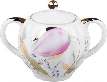10615363 Императорский фарфоровый завод Сахарница ИФЗ "Розовые тюльпаны", ф.Тюльпан Фарфор твердый 