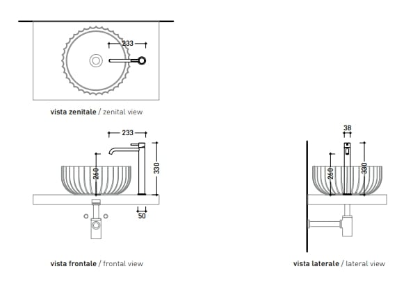 Однорычажный смеситель для раковины из нержавеющей стали Ceramica Flaminia ARCH-00078258 - Вид №8