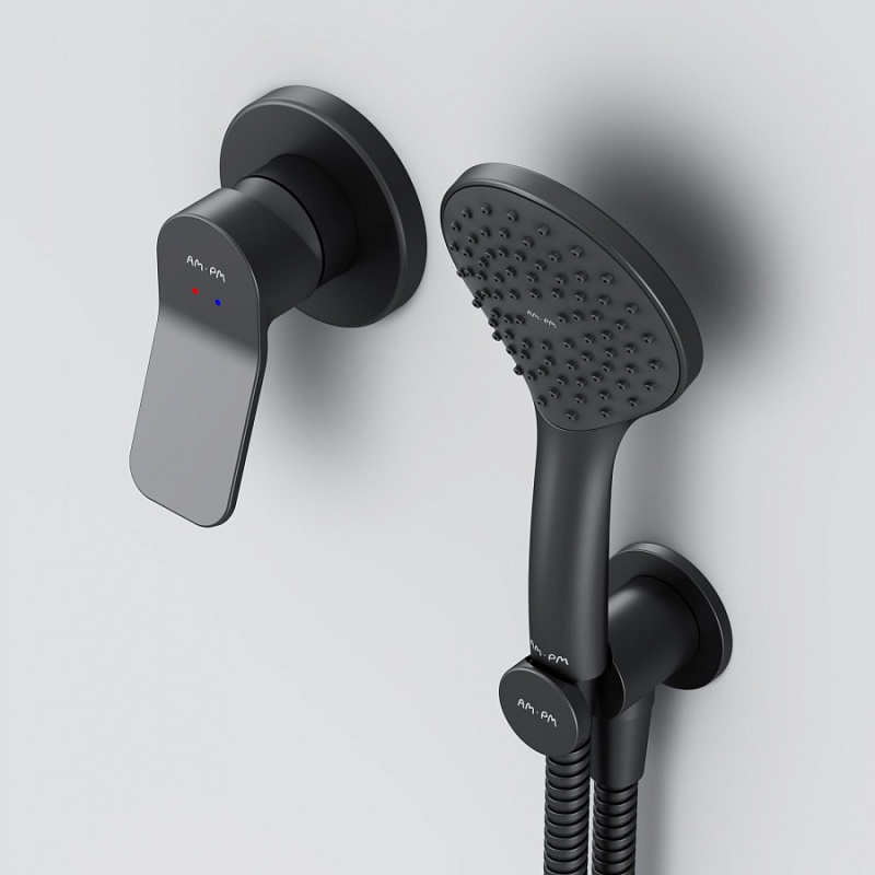 FB85A2H002 набор: см-ль д/душа душевой набор ( ручн.душ 110 мм 1 режим) шланговое присоеди AM.PM X-Joy  - Вид №3