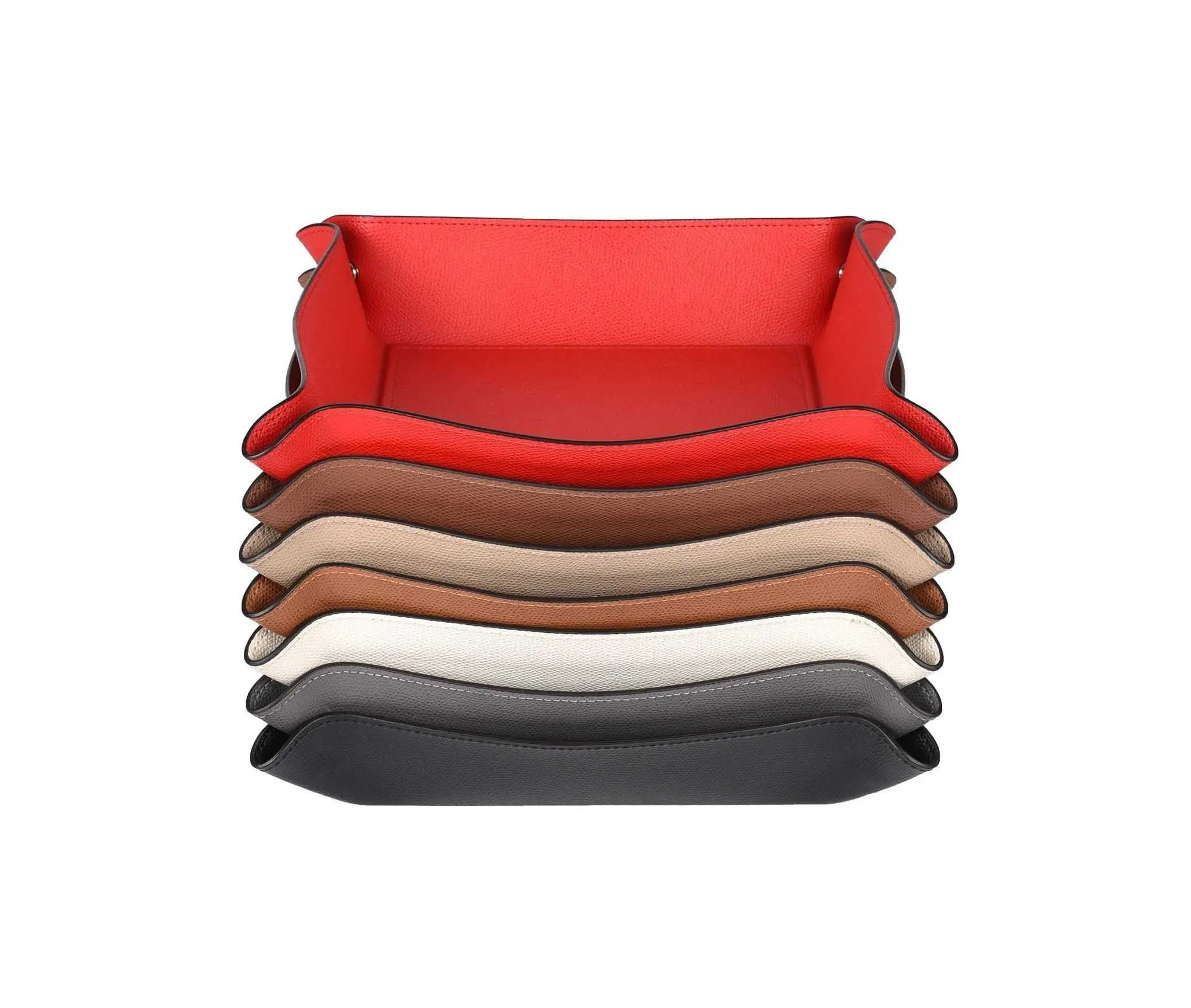 Квадратный поднос для мелочей - 22X22 см / тканая кожа_кремовый Pinetti 00.1129.061.027 - Вид №6