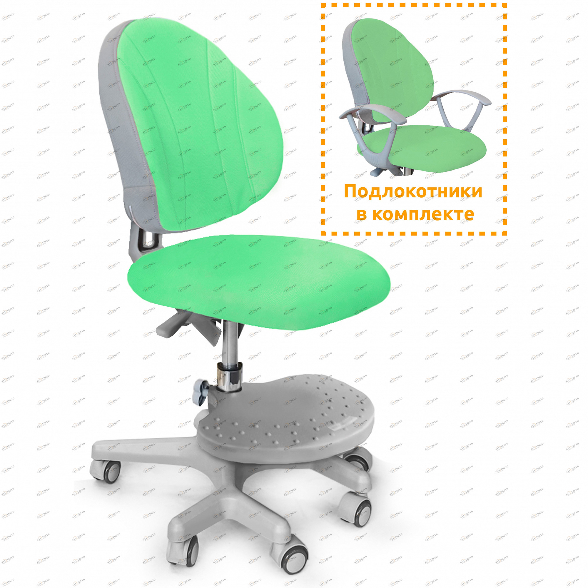 Кресло детское на колесиках зеленое Mio MEALUX EVO  00-3947310 Зеленый Santreyd 