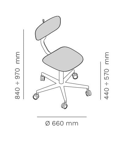 5 спиц мягкий операционный офисный стул с колесами Mara Typo ARCH-00152910 - Вид №3