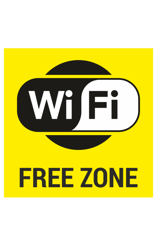 68722 Знак "Wi-Fi free, жёлтый фон"  Различные знаки для общественных мест размер 100 х 100 мм Спецодежда 
