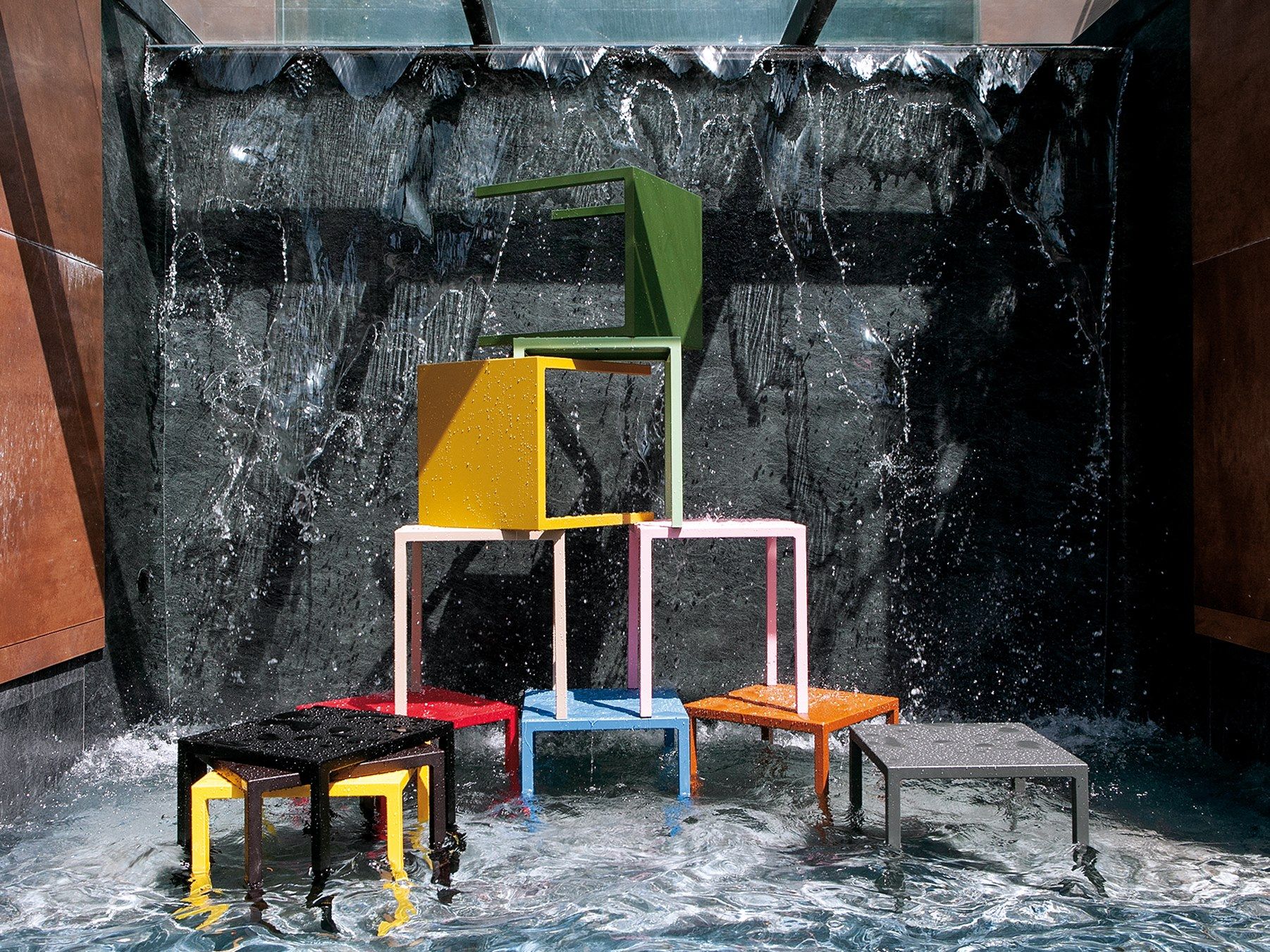 Металлический штабелируемый прямоугольный садовый стол Vermobil Quatris ARCH-00080787 - Вид №11