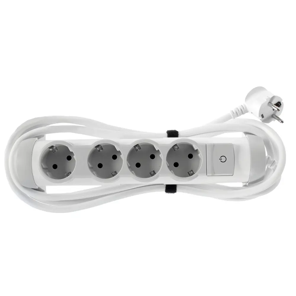 Удлинитель с заземлением Legrand 4 розетки 3 м, цвет серый 12506834 STLM-2069081  - Вид №1