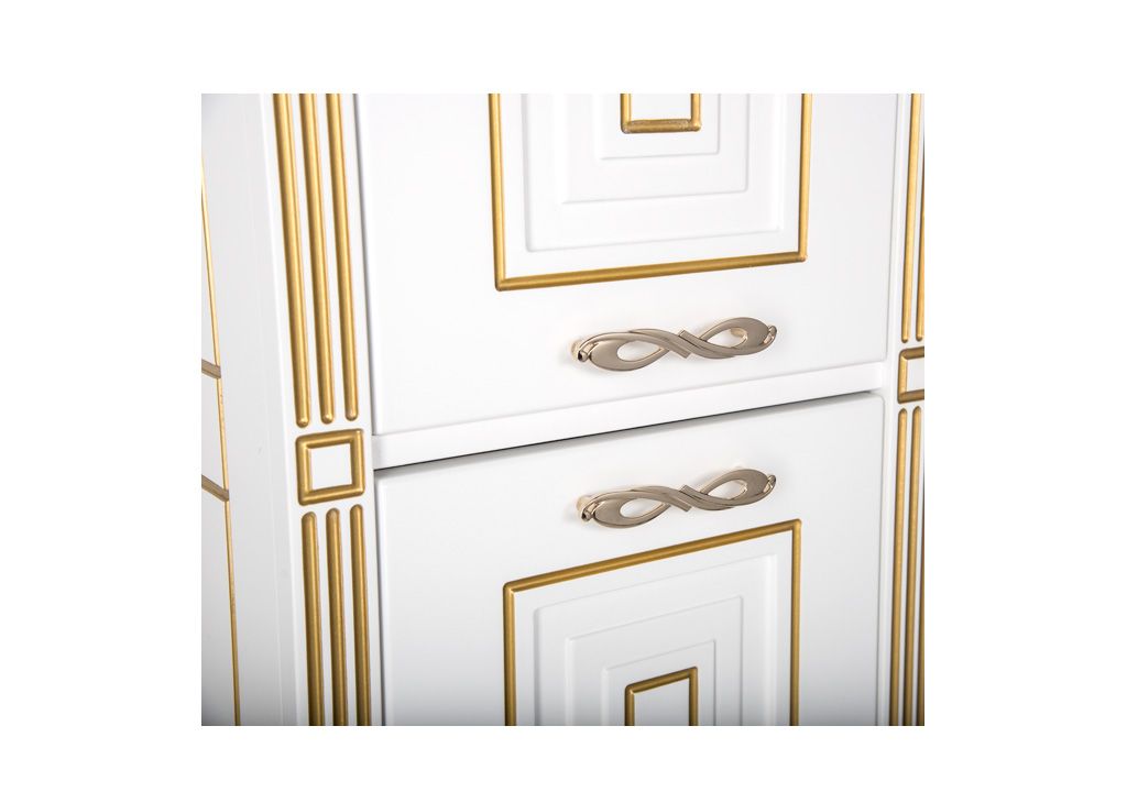 Шкаф-пенал для ванной Aquanet Паола 40 белый/золото 00186112 - Вид №3