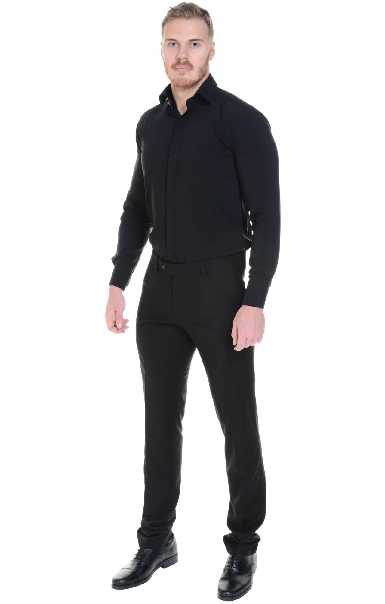 62474 Рубашка мужская  black El-Risto  Корпоративная одежда  размер 39/176-182  - Вид №4