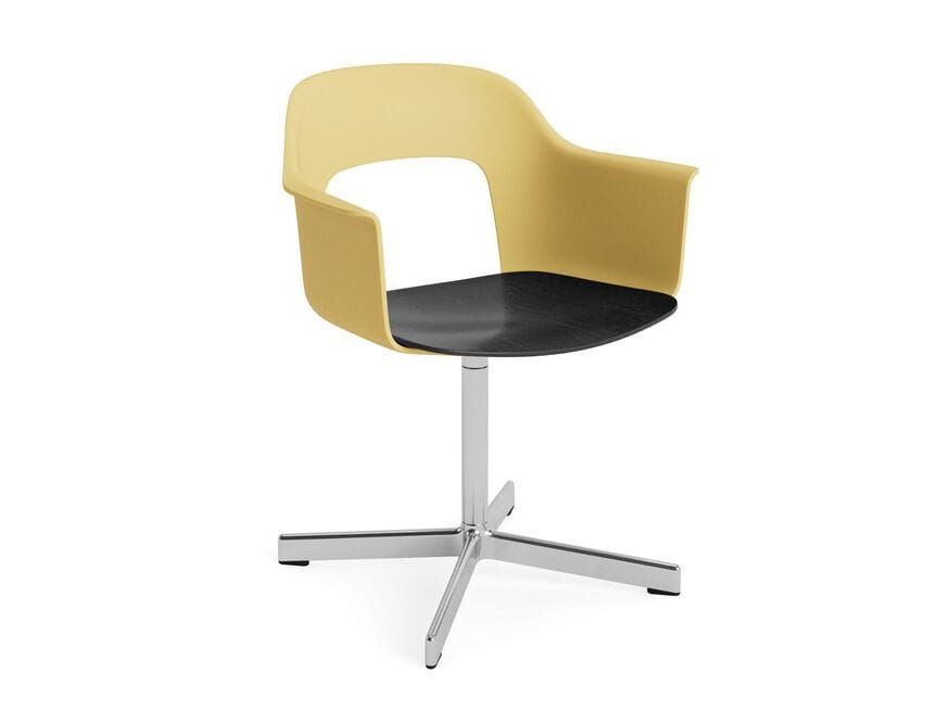 Вращающееся кресло с подлокотниками из полипропилена с деревянным сиденьем Hay макет ARCH-00049703 - Вид №30