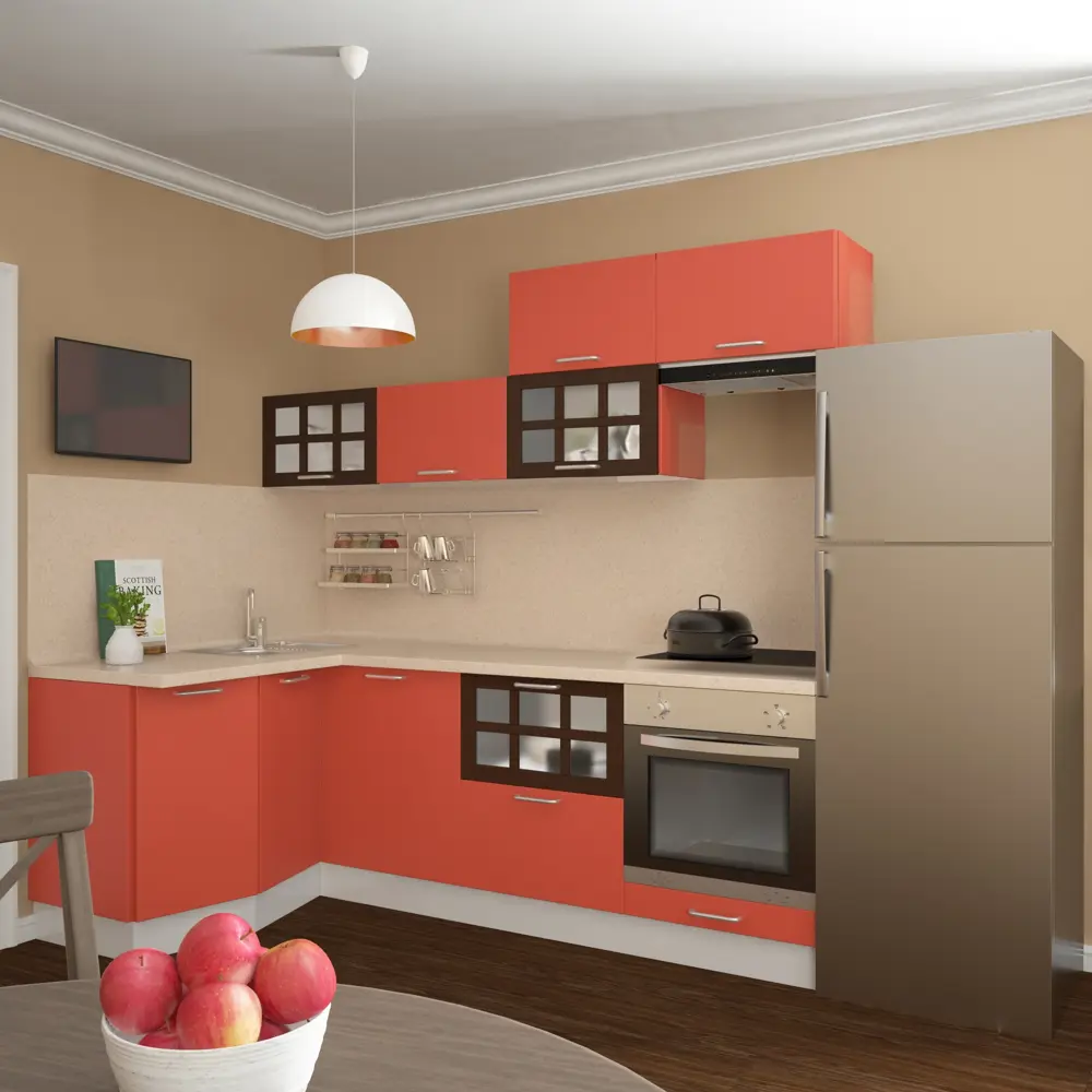 Дверь для шкафа Delinia «Папайя» 60x70 см, пластик, цвет красный 15120048 STLM-2143930 - Вид №2