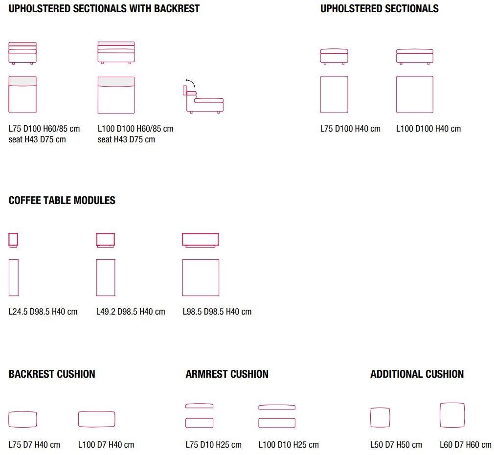 MDF Italia 3-х местный модульный тканевый диван с шезлонгом sun-id-1493455 - Вид №2