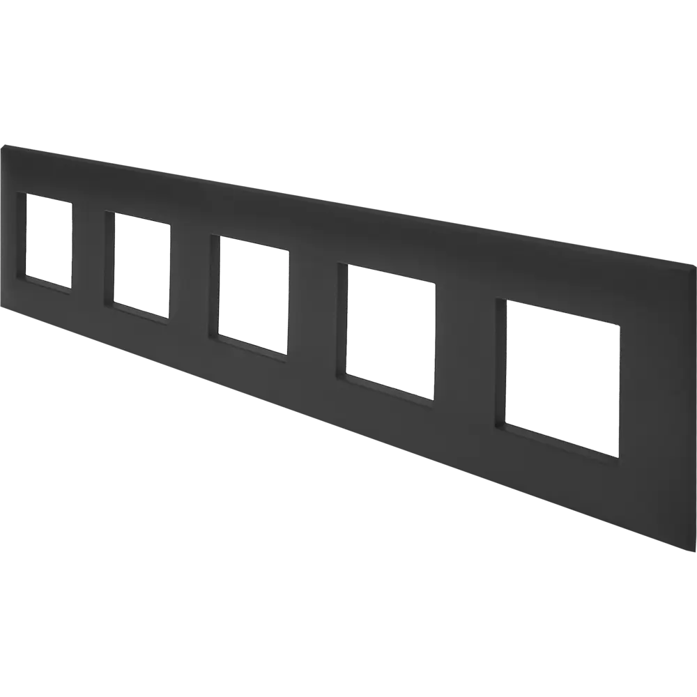 Рамка для розеток и выключателей DKC Avanti 5 постов цвет черный матовый STLM-2104039 - Вид №1