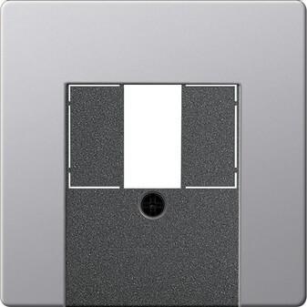 0276203 Лицевая панель розетки телефонной TAE-Аудио-USB алюминий Gira E22