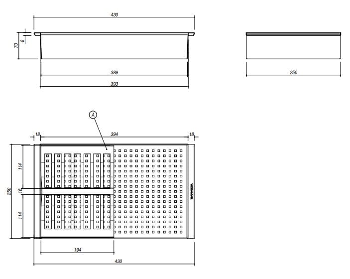 Перфорированный лоток со съемной крылом из нержавеющей стали Barazza 1VSLB ARCH-00125993 - Вид №2