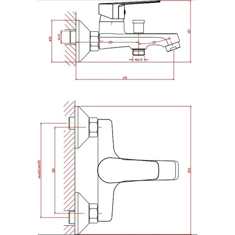 Orange Loop M26-100W однозахватный ванно/душевой смеситель с душевыми аксесуарами (шланг, лейка, держатель). Цвет: белый прозрачный sun-id-1517277 - Вид №1