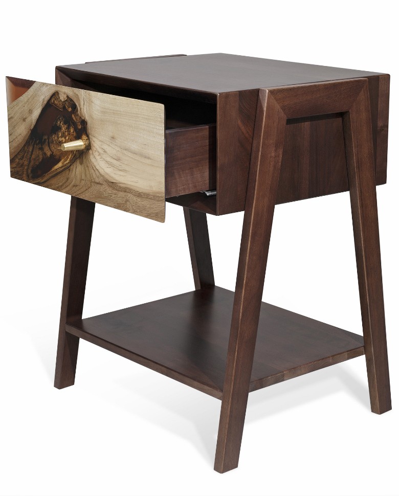 Маленькая прикроватная тумбочка деревянная Storm Dome ICON DESIGNE  193819 Коричневый  - Вид №2