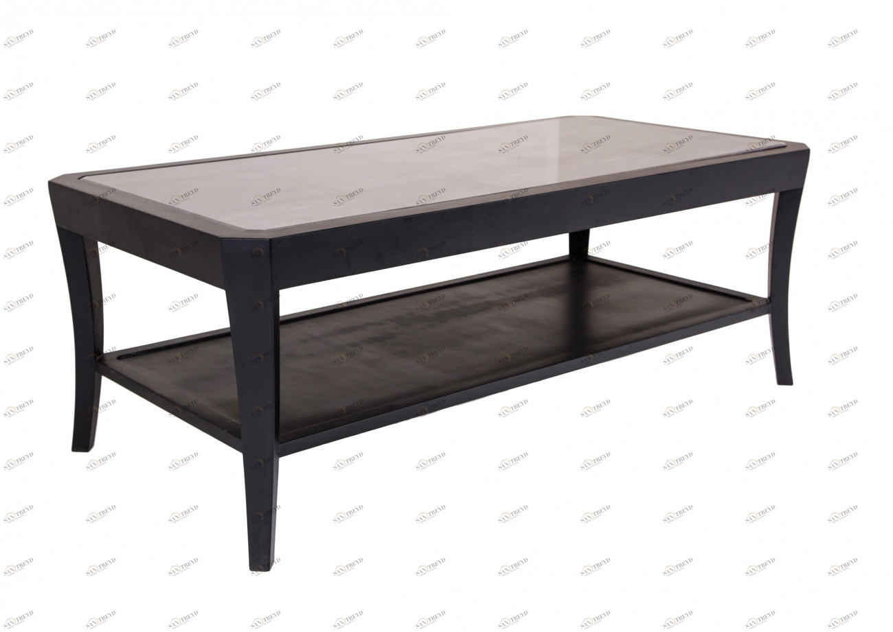 Журнальный столик прямоугольный с полкой и стеклянной столешницей венге Hyde PUSHA PUSHA 062887 Черный 