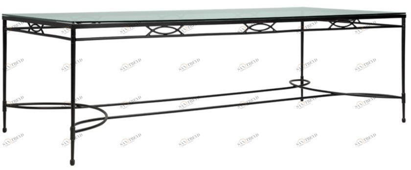 JANUS et Cie Прямоугольный обеденный стол из нержавеющей стали и стекла Amalfi sun-id-1447687