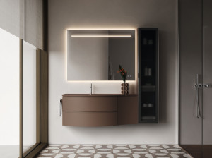 Подвесной туалетный столик с зеркалом