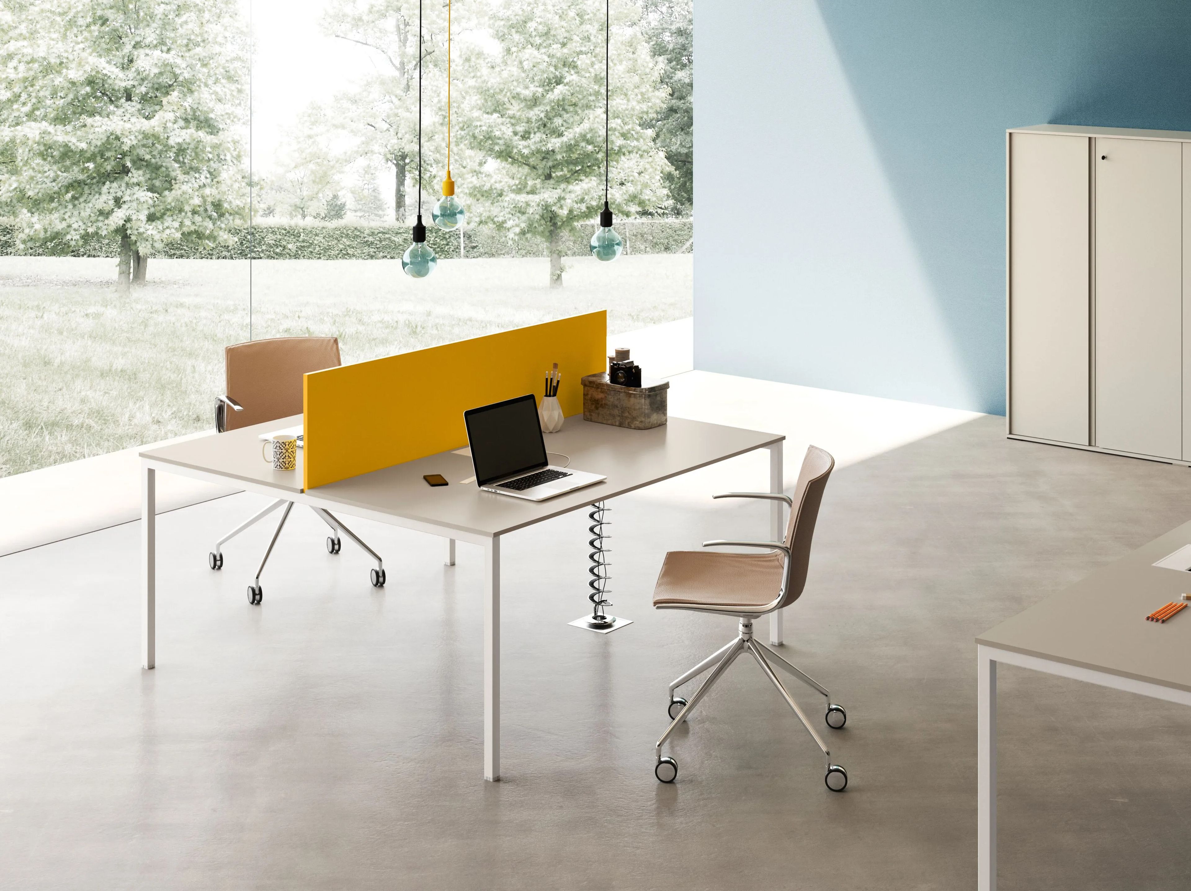 Деревянный стол со звукопоглощающими перегородками Martex Agile ARCH-00039538