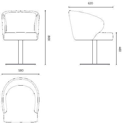Stylish Club Вращающееся кресло, обитое бархатом, с подлокотниками Fortune Scf.f12.2 - Вид №2