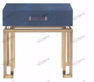 Gianfranco Ferré Home Прямоугольная прикроватная тумбочка из кожи с ящиками Trafalgar Tra.331.a