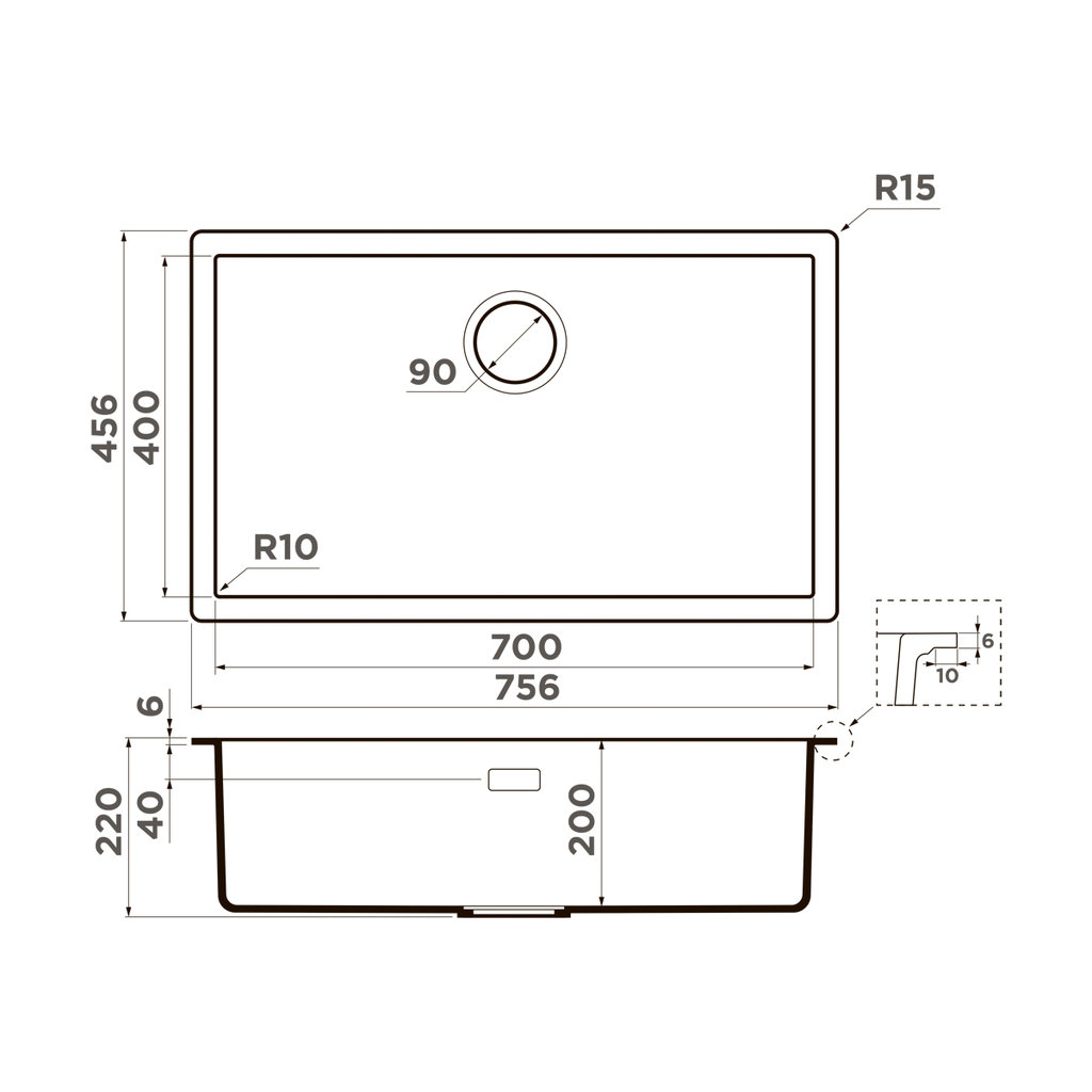 Кухонная мойка Yamakawa 75 Integra GR OMOIKIRI 4997276 - Вид №1