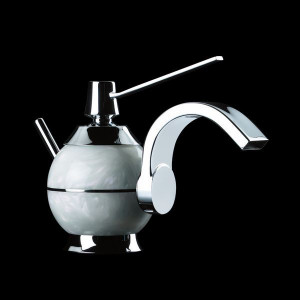 7260-201 Mariner Perle, однорычаж. смеситель для биде с загнутым носом с донным клапаном, цвет черный жемчуг