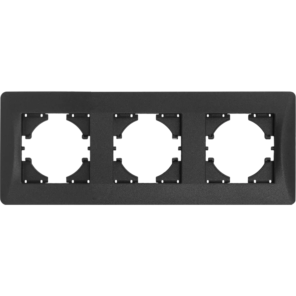 Рамка GUSI Electric Ugra для тройной установки розеток и выключателей в цвете графит 83865121 STLM-0045265