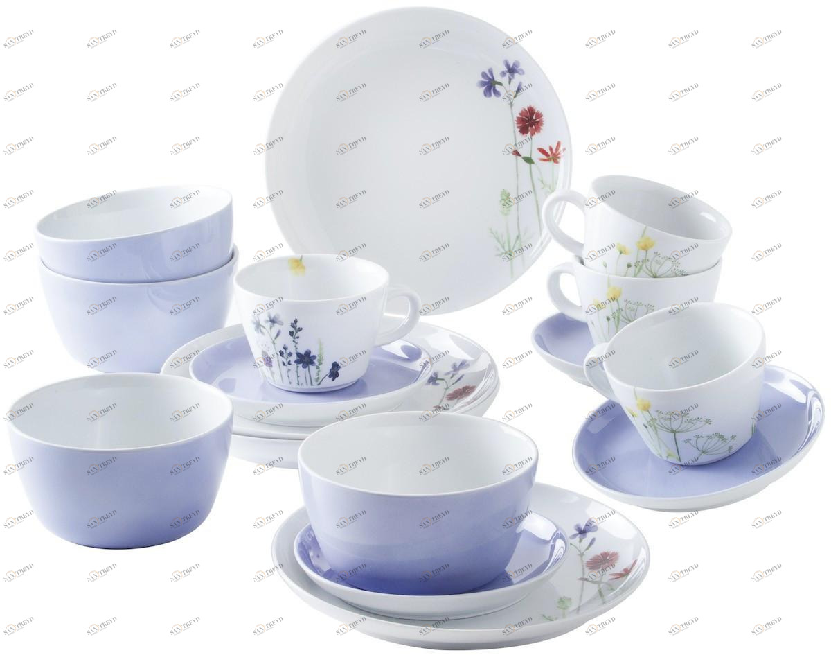 39G231A69357C MG Wildflower Kombiset 16tlg. пяти чувств, акварель-синяя Kahla-porzellan 