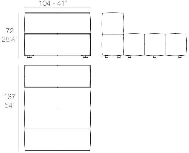 VONDOM Садовый диван из модульной ткани Tablet sun-id-1411241 - Вид №12